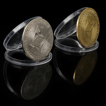 1PC Creative Ethereum Coin Ethereum Art Collection Физическа възпоменателна монета Колекционерство