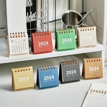 2024 Мини минималистичен модерен календар творчески джоб преносим календар график плановик офис бюро украшение