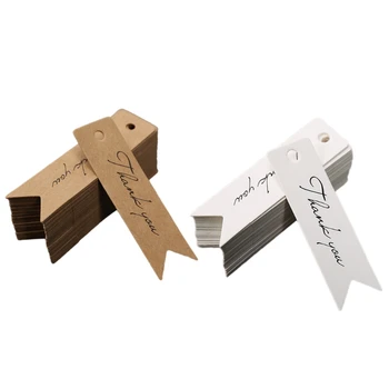 77JC Комплект от 100 изящни етикети за опаковане Коледа Крафт Етикети за подаръци за DIY Handcraft Project Собственици на малък бизнес онлайн бутици