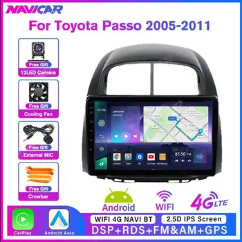 NAVICAR 2 Din Android10 Автомобилно радио за Toyota Passo 2005-2011 Стерео приемник Автомобилен аудио мултимедиен плейър Carplay сензорен екран