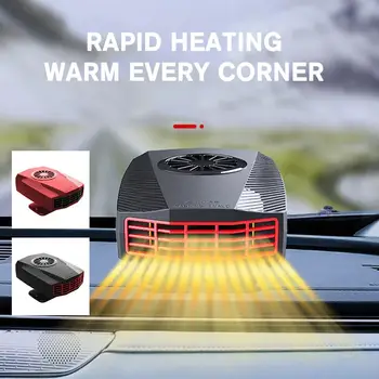 Автомобилен нагревател Размразяващи вентилатори Автомобилен нагревател Електрически нагревател Бърз 12v въртящ се 2024 По-лек Defogger Defrost нагревател 360 Отопление De F2w1