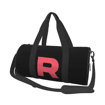 Буква R Екип ракета лого спортни чанти готино аниме обучение фитнес чанта с обувки чанти двойка отпечатани преносими фитнес чанта
