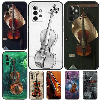 Музикален капак за цигулка за Samsung Galaxy A34 A24 A54 A14 A52 A42 A32 A22 A12 A51 A71 A53 A33 A23 A13 случай